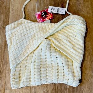 NWT Roxy Ivory Knit Venice Twist Tank